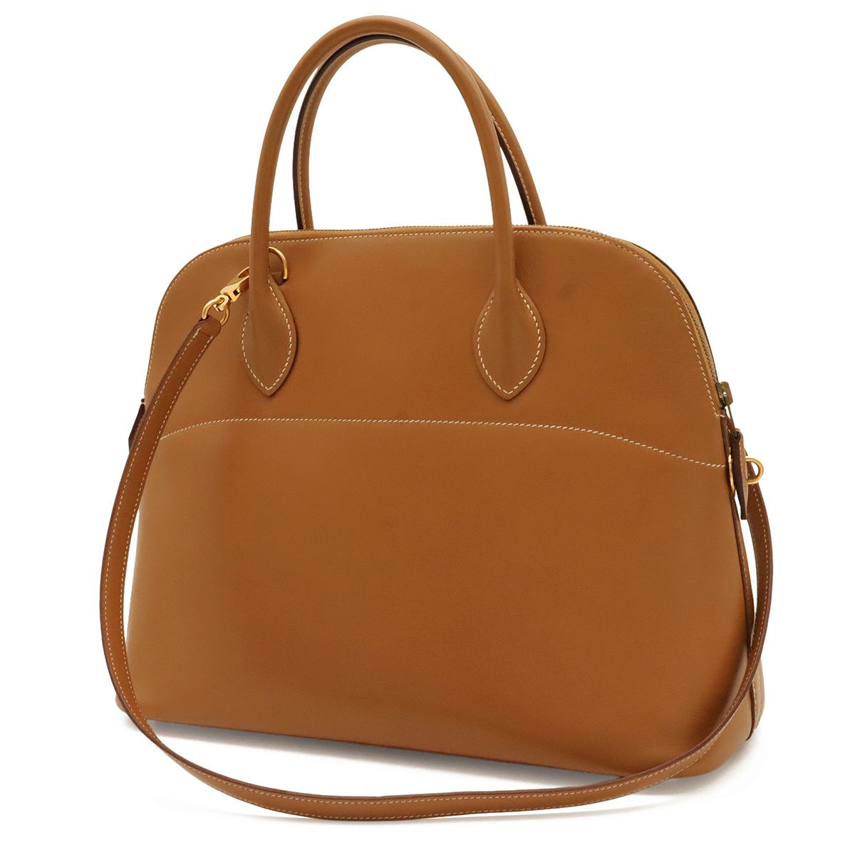 Hermes Bolide 35 2-Way Shoulder Bag Leather Brown Gold — view 2