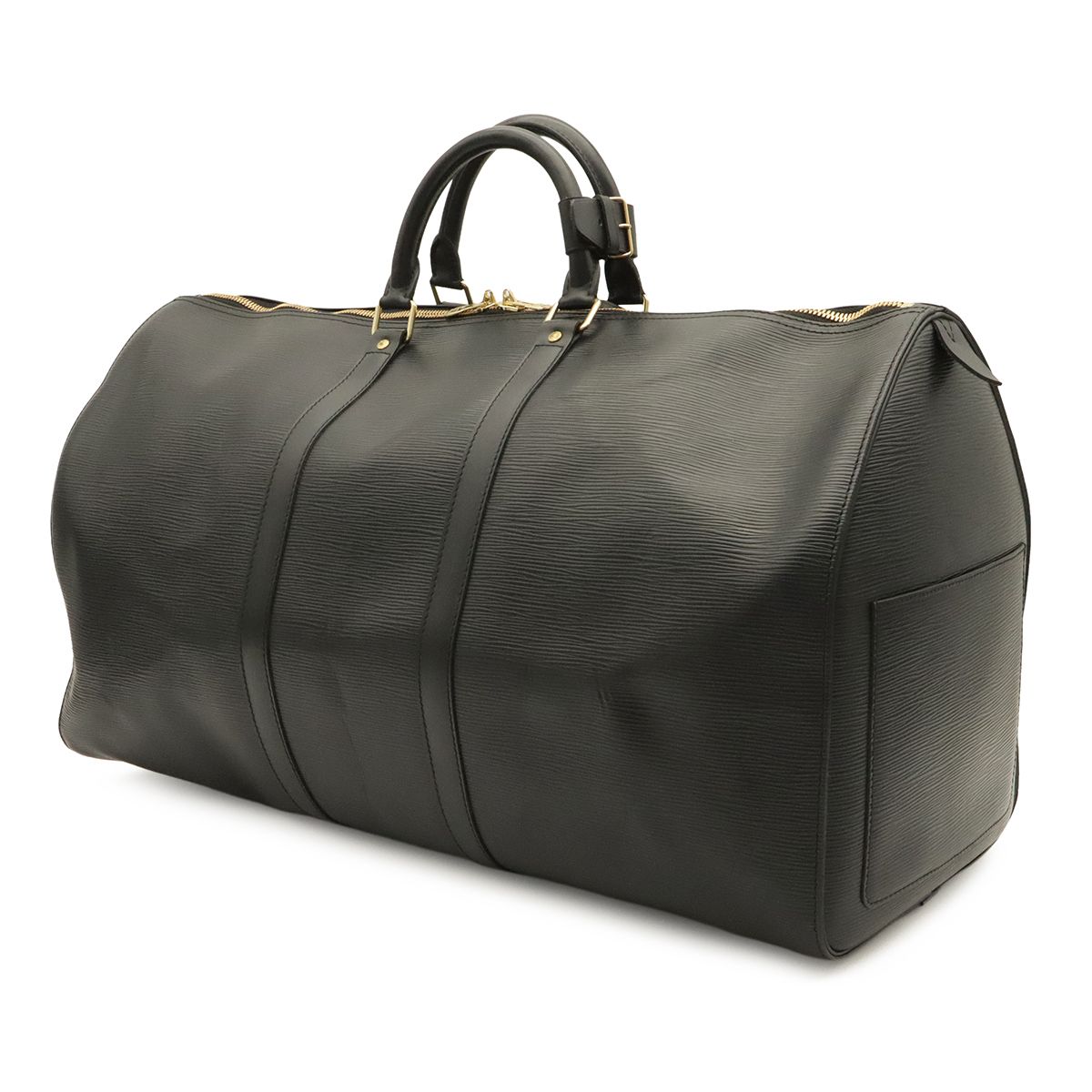 Louis Vuitton Epi Keepall 55 Boston Bag Purse Leather Noir Black — view 2