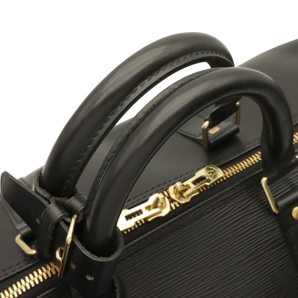 Louis Vuitton Epi Keepall 55 Boston Bag Purse Leather Noir Black — view 6