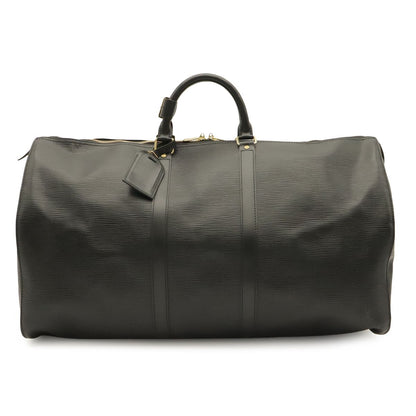 Louis Vuitton Epi Keepall 55 Boston Bag Purse Leather Noir Black