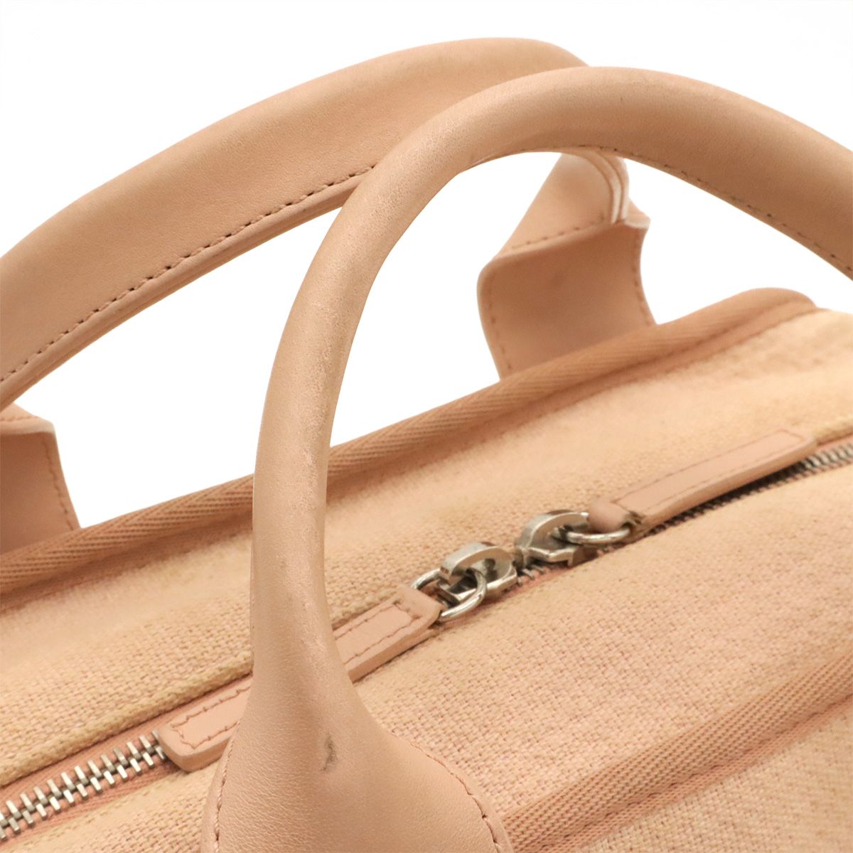 Chanel Deauville Bowling Bag 2-Way Chain Canvas Pink Silver — view 5