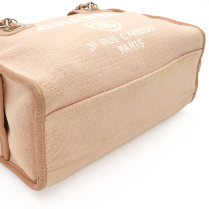 Chanel Deauville Bowling Bag 2-Way Chain Canvas Pink Silver — view 3