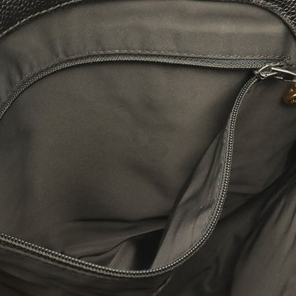 Chanel Logo Chain Shoulder Bag Caviar Leather Black Gold — view 7
