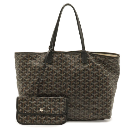 Goyard Saint Louis PM Tote Shoulder Bag Leather Black White