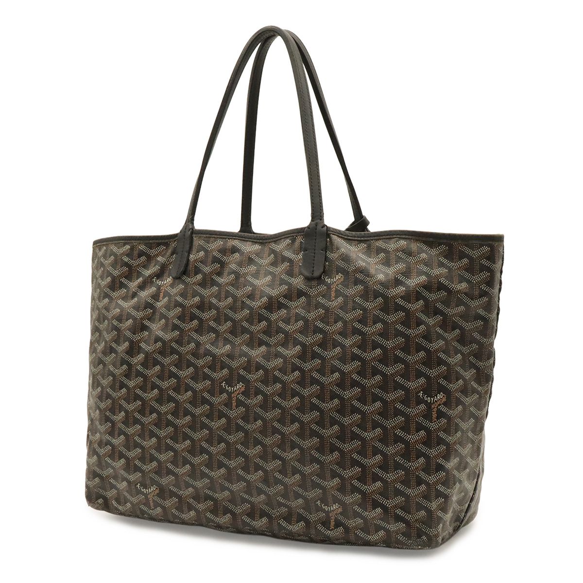 Goyard Saint Louis PM Tote Shoulder Bag Leather Black White — view 2