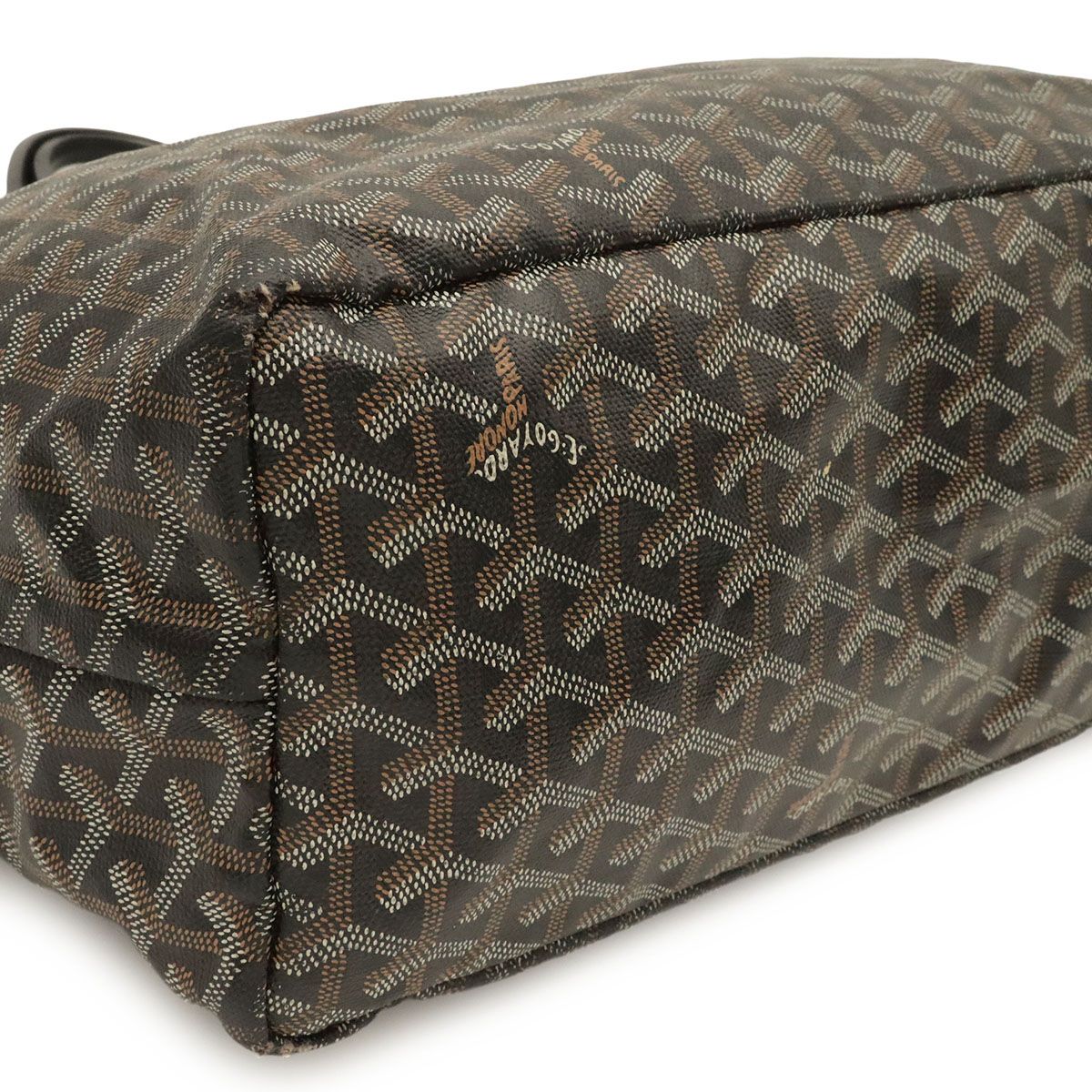 Goyard Saint Louis PM Tote Shoulder Bag Leather Black White — view 3