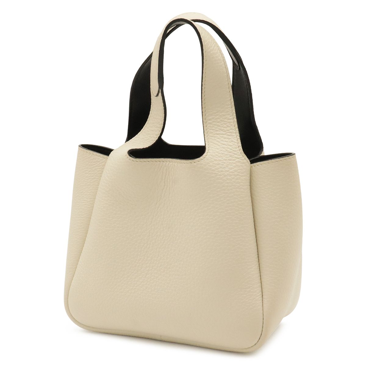 Prada Small Leather Tote Mini White Gold — view 2