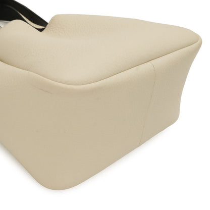 Prada Small Leather Tote Mini White Gold — view 3