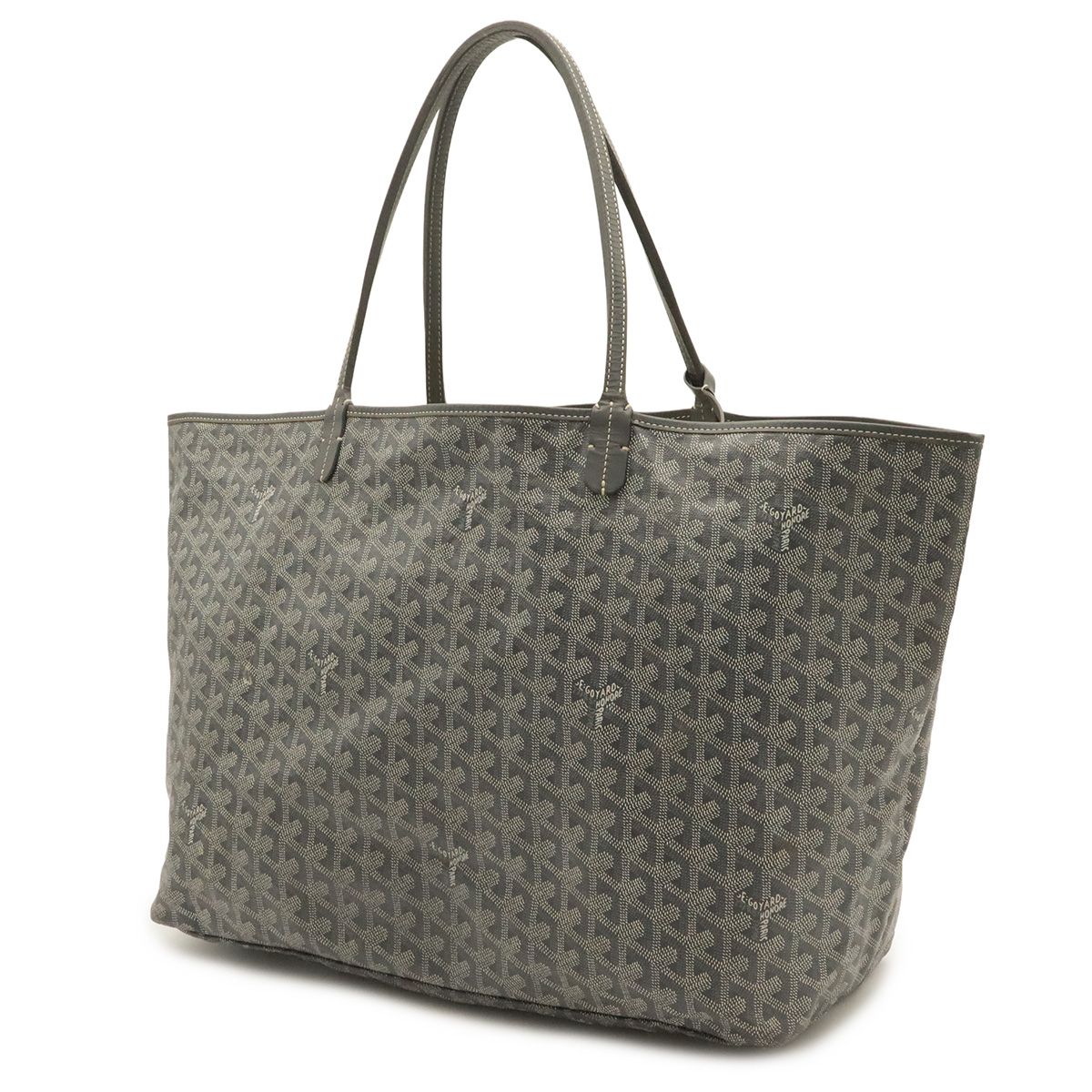 Goyard Saint Louis GM Tote Large Shoulder Bag Leather Gray White — view 2