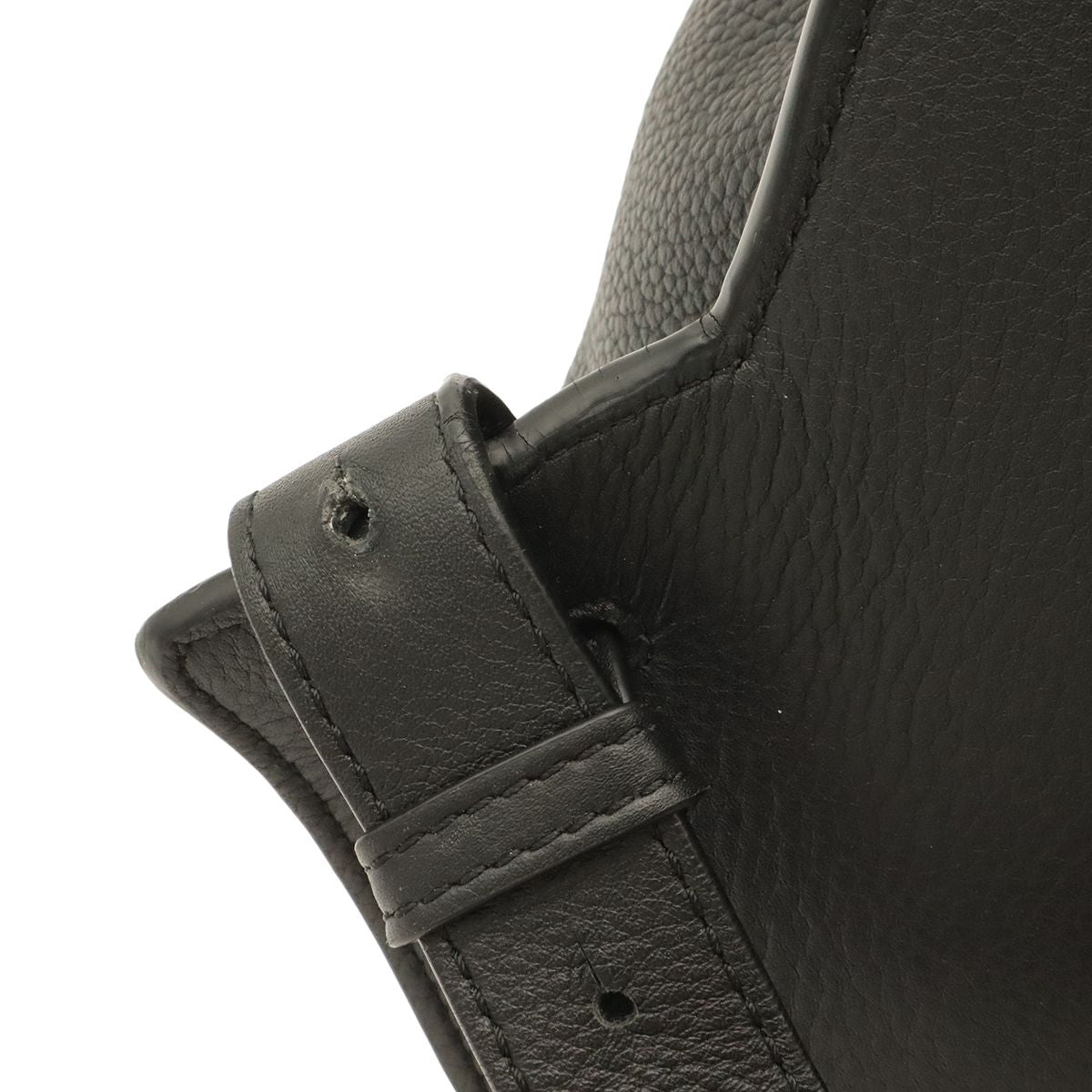Loewe Drawstring Backpack Anagram Calfskin Leather Black Silver — view 5