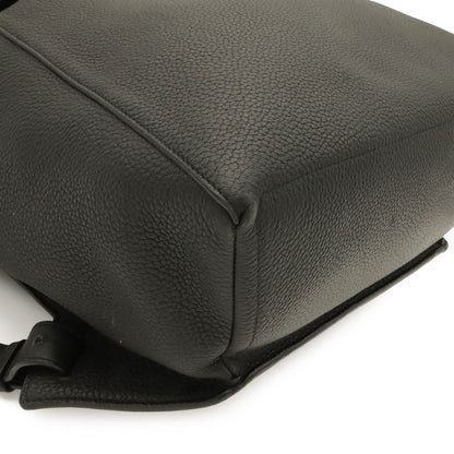 Loewe Drawstring Backpack Anagram Calfskin Leather Black Silver — view 3