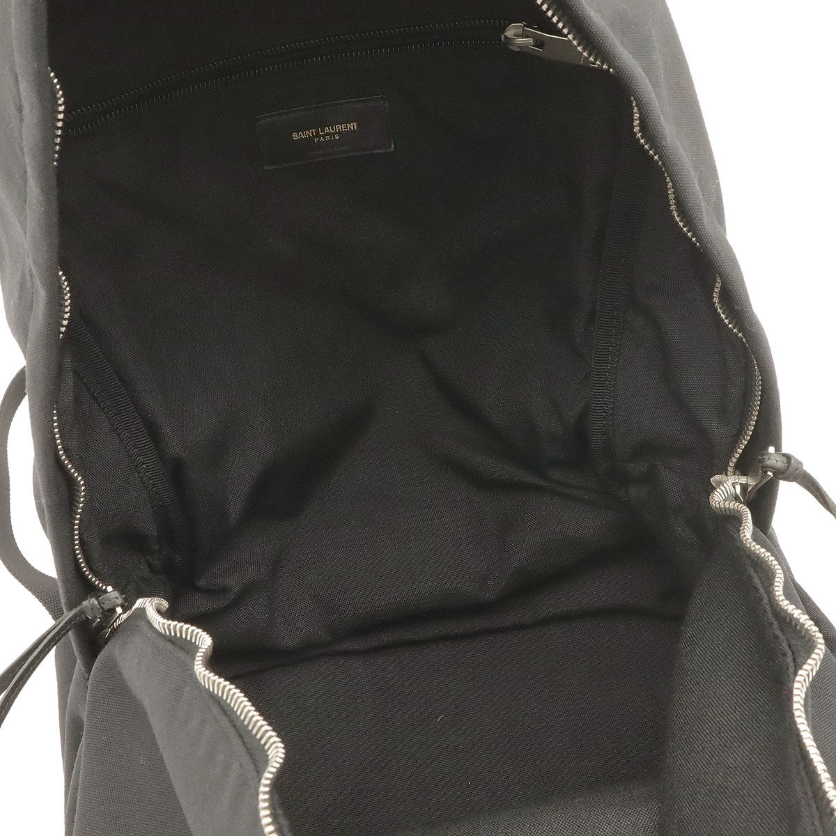 Saint Laurent Paris YSL Backpack Canvas Leather Black — view 8
