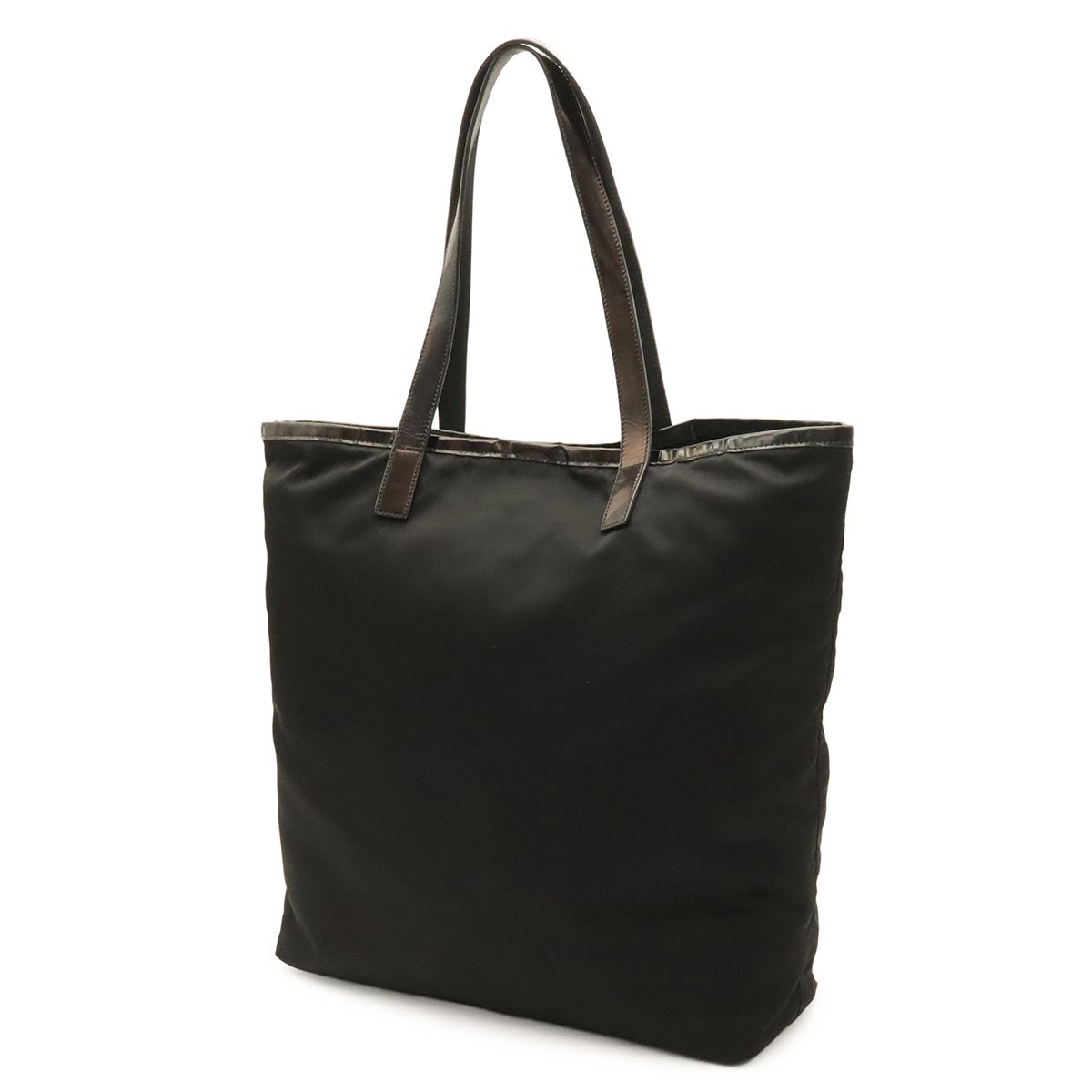 Prada Tote Shoulder Bag Nylon Leather Nero Black Silver — view 2