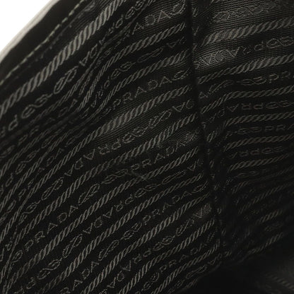 Prada Tote Shoulder Bag Nylon Leather Nero Black Silver — view 8