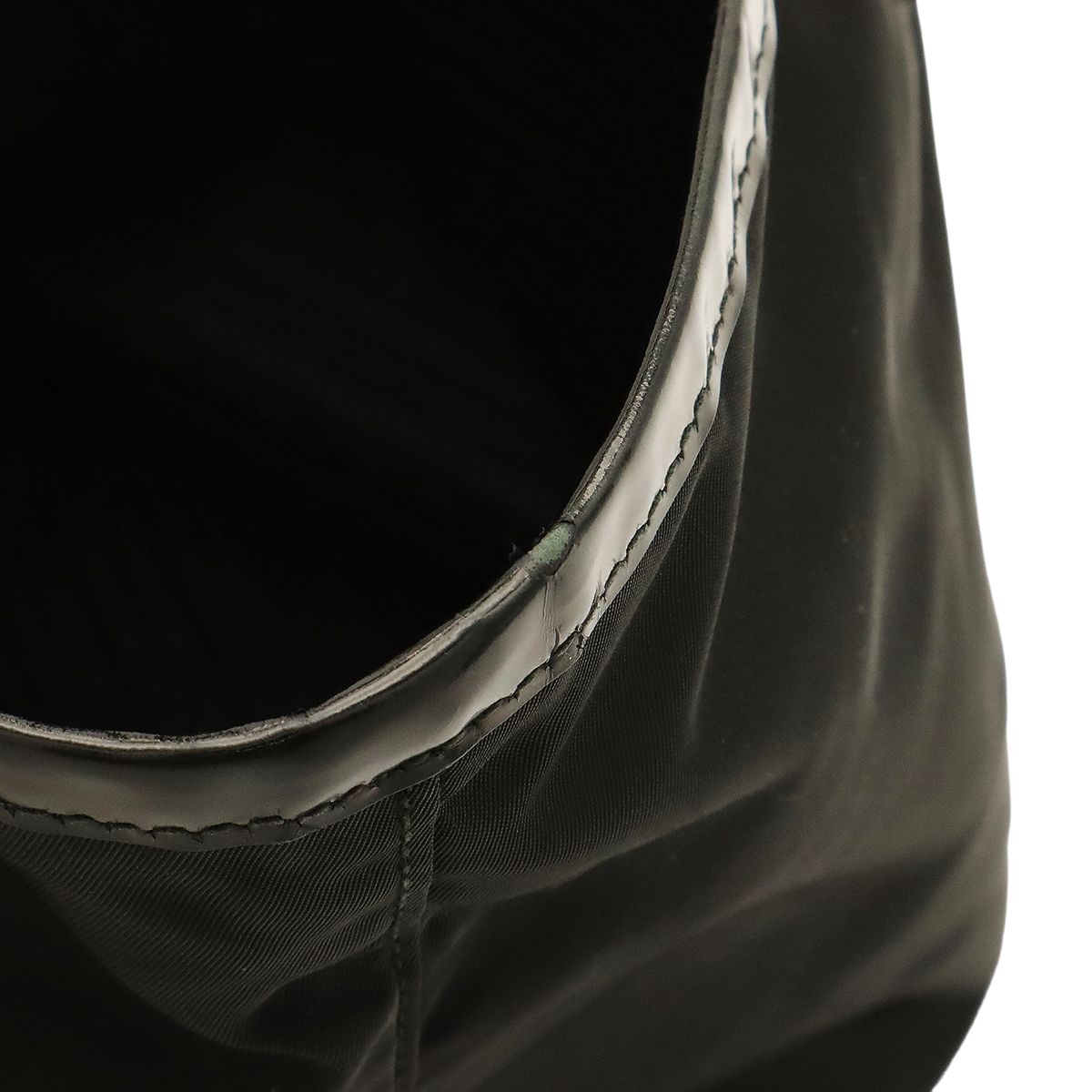 Prada Tote Shoulder Bag Nylon Leather Nero Black Silver — view 4