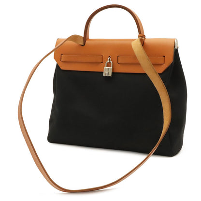 Hermes Herbag PM 2-Way Shoulder Bag Toile Officier GM Black Brown Beige — view 2