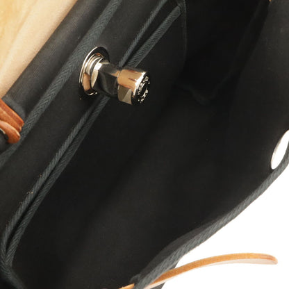 Hermes Herbag PM 2-Way Shoulder Bag Toile Officier GM Black Brown Beige — view 5