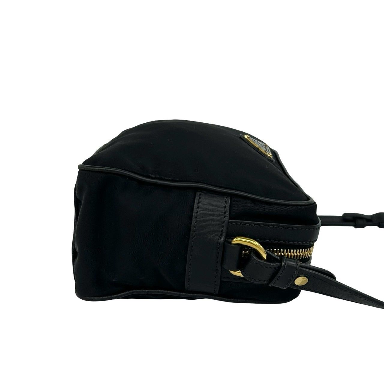 Prada Triangle Logo Tessuto Pocono Nylon Leather Mini Shoulder Bag Pochette — view 6
