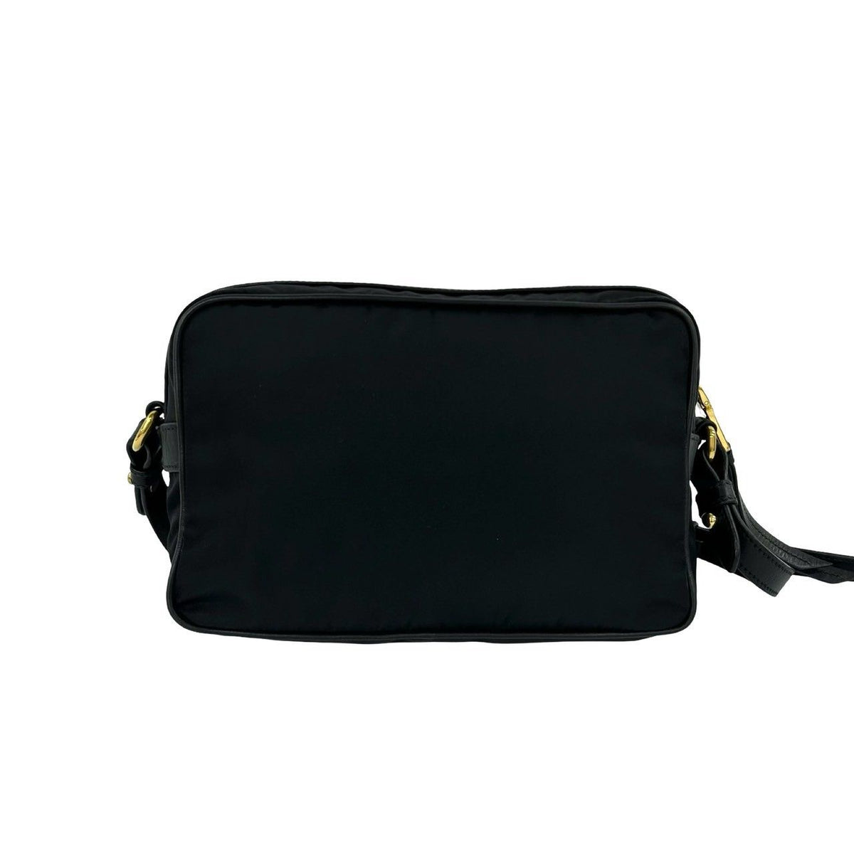 Prada Triangle Logo Tessuto Pocono Nylon Leather Mini Shoulder Bag Pochette — view 3