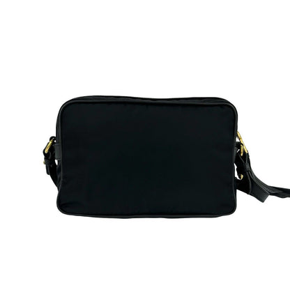 Prada Triangle Logo Tessuto Pocono Nylon Leather Mini Shoulder Bag Pochette — view 3