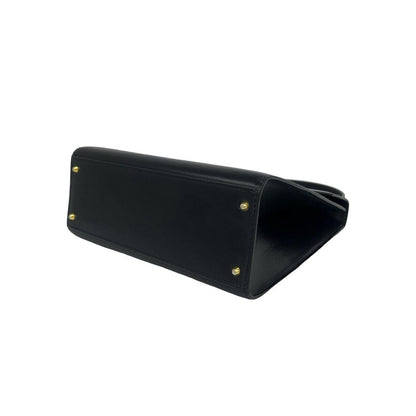 Celine Vintage Circle Logo Leather 2-Way Shoulder Bag Navy — view 8