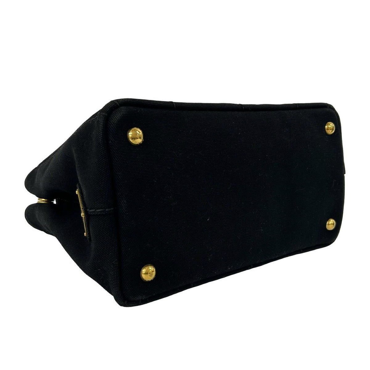 Prada Canapa Triangle Logo Canvas 2-Way Mini Tote Shoulder Bag Black — view 7