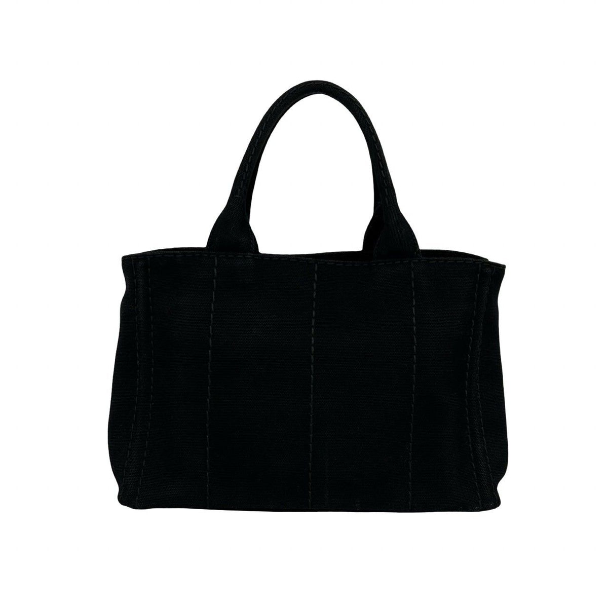 Prada Canapa Triangle Logo Canvas 2-Way Mini Tote Shoulder Bag Black — view 3
