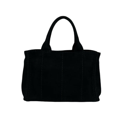 Prada Canapa Triangle Logo Canvas 2-Way Mini Tote Shoulder Bag Black — view 3