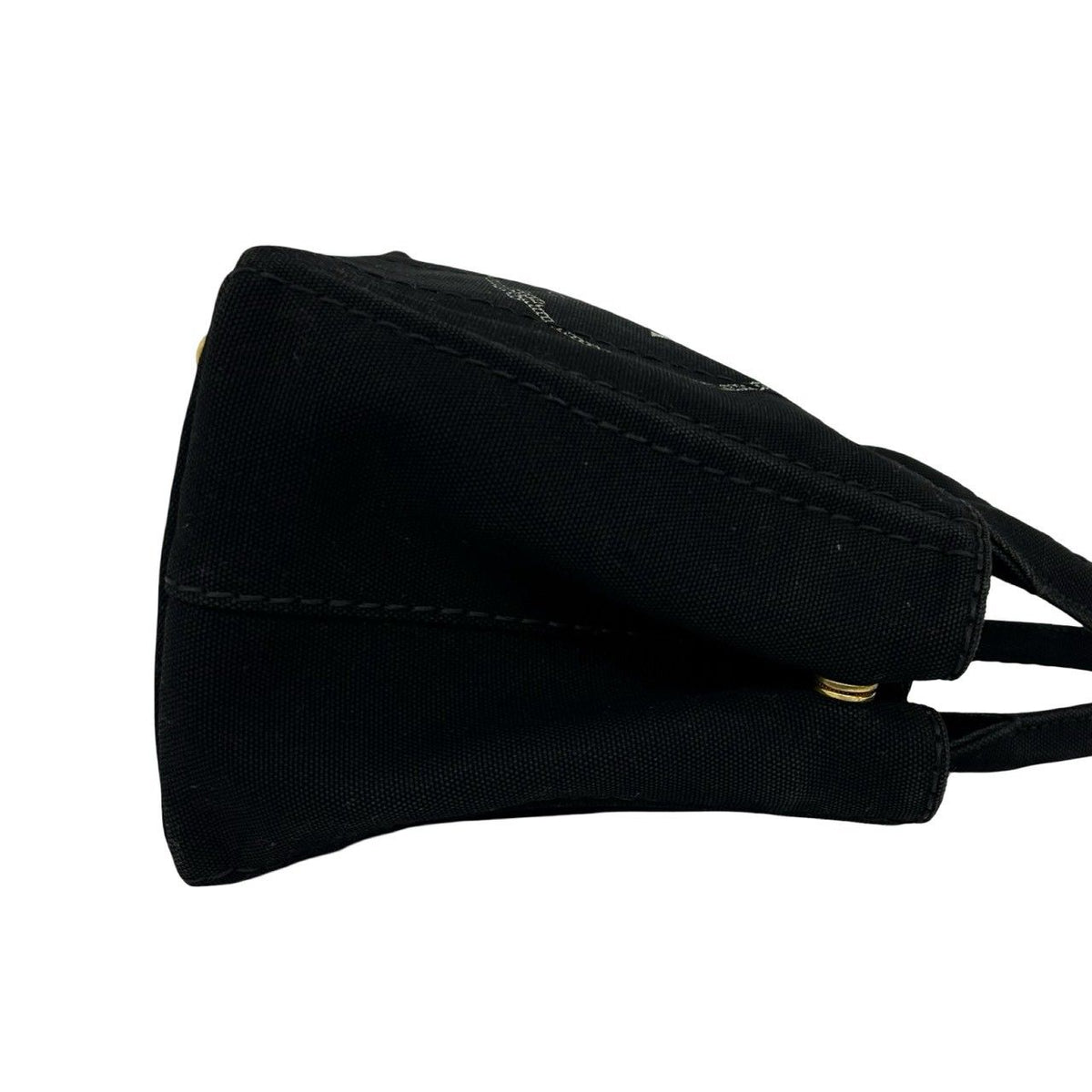 Prada Canapa Triangle Logo Canvas 2-Way Mini Tote Shoulder Bag Black — view 6