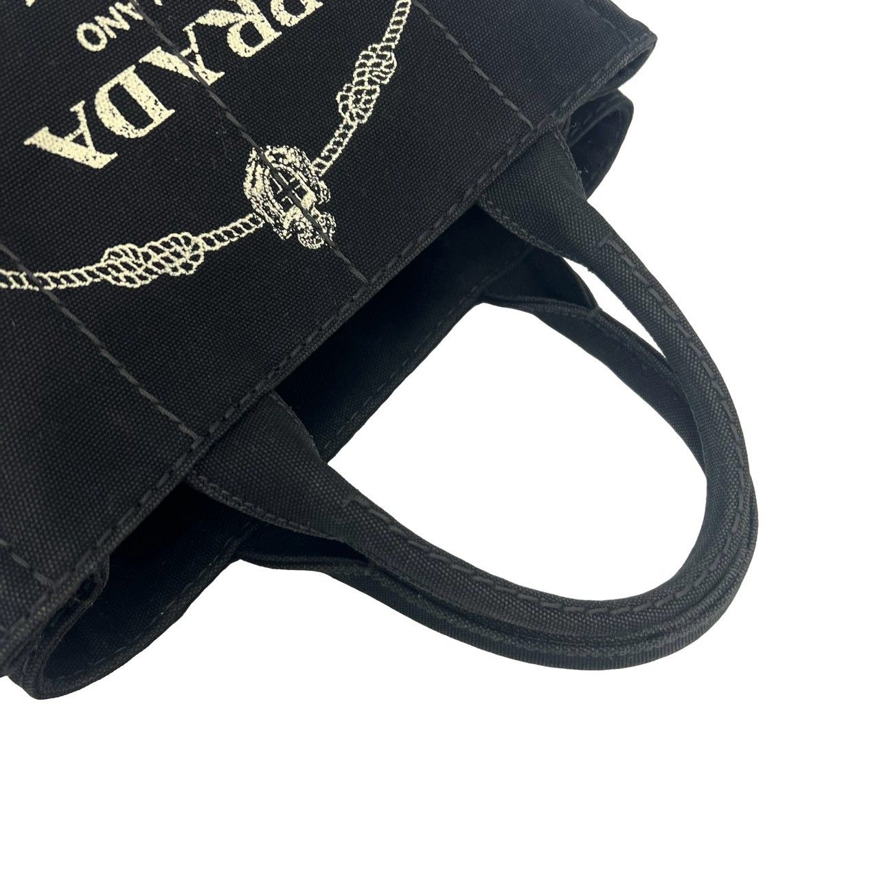 Prada Canapa Logo Canvas 2-Way Shoulder Bag Mini Tote Black — view 4
