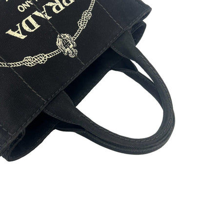 Prada Canapa Logo Canvas 2-Way Shoulder Bag Mini Tote Black — view 4