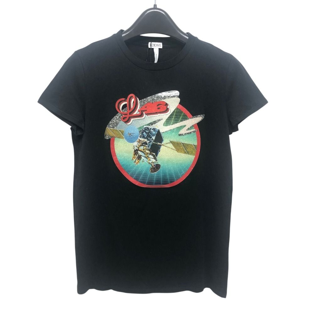 Loewe Short Sleeve T-Shirt Satellite Motif Cotton Black