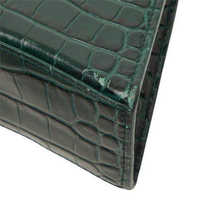 Balenciaga Hourglass XS 2-Way Shoulder Bag Croc Embossed Green Leather — view 6