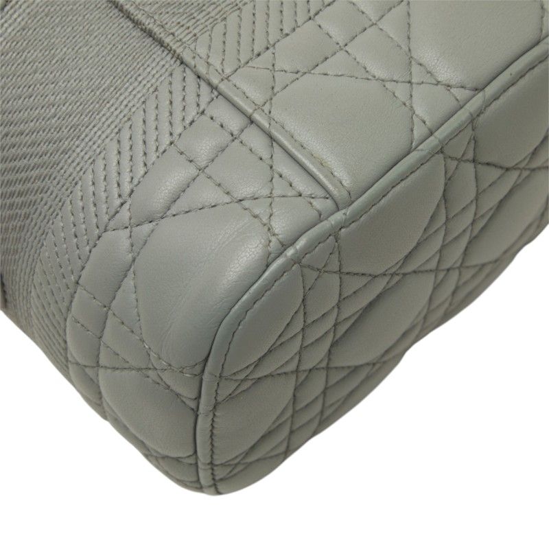 Dior Cannage Travel Small Vanity Shoulder Bag 2-Way Gray Leather — view 7