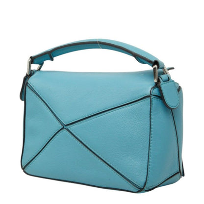 Loewe Puzzle Mini Crossbody Shoulder Bag 2-Way Light Blue Leather — view 2