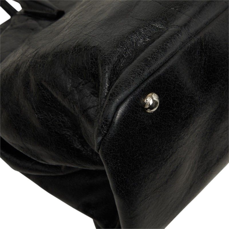 Miu Miu Vitello Shoulder Bag 2-Way Black Leather — view 5