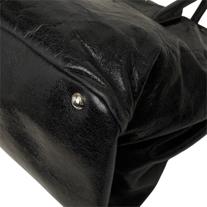 Miu Miu Vitello Shoulder Bag 2-Way Black Leather — view 4