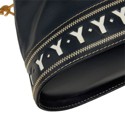 Saint Laurent Cutout 2-Way Shoulder Bag Navy Leather — view 5