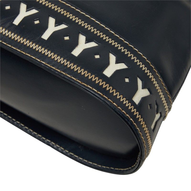 Saint Laurent Cutout 2-Way Shoulder Bag Navy Leather — view 6
