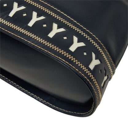 Saint Laurent Cutout 2-Way Shoulder Bag Navy Leather — view 6