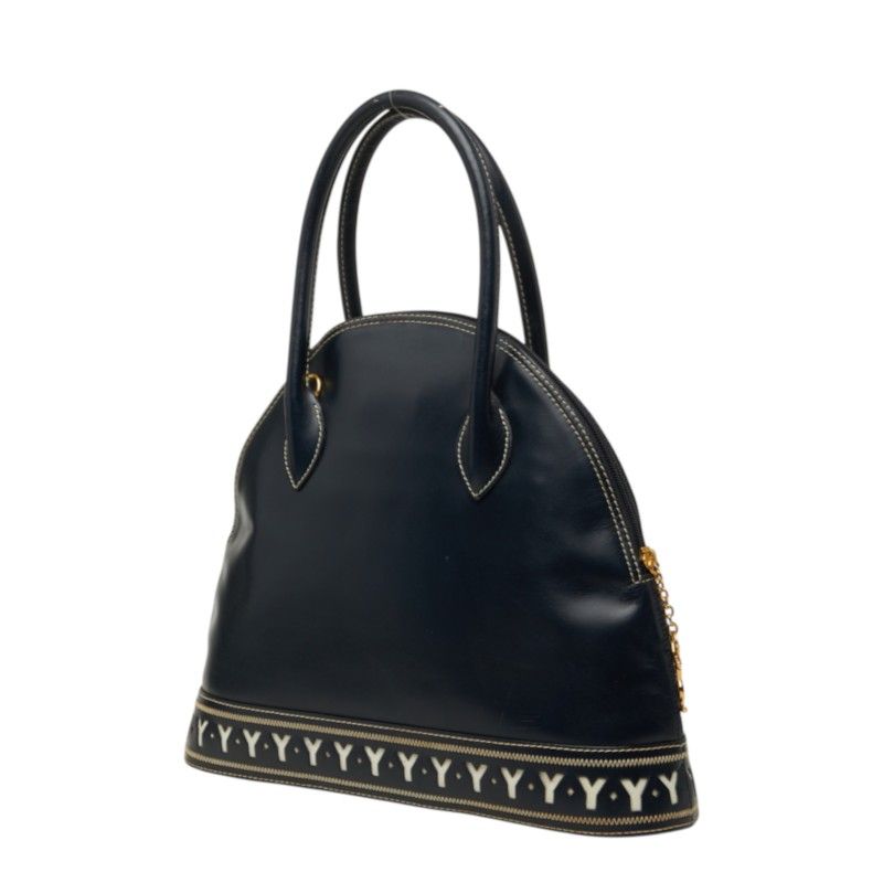 Saint Laurent Cutout 2-Way Shoulder Bag Navy Leather — view 2