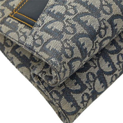 Dior Oblique Trotter Pants Motif Handbag Navy Leather Jacquard — view 5