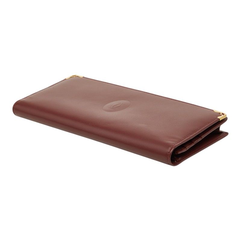 Cartier Must Line Wallet Bordeaux Wine Red Leather — view 5