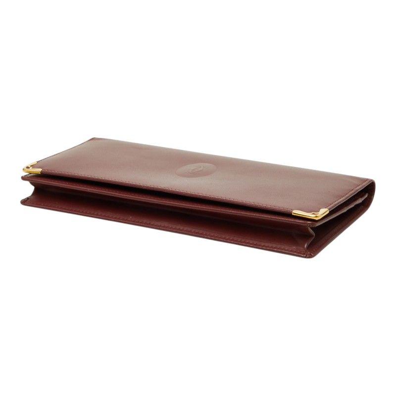 Cartier Must Line Wallet Bordeaux Wine Red Leather — view 4