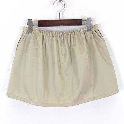 Prada Model Re-Nylon Mini Skirt Triangle Logo Front Zip Light Beige White 40 — view 5