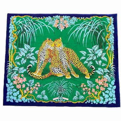 Hermes Jungle Love Rug Sheet Mat Leopard Print Animal Large Multicolor