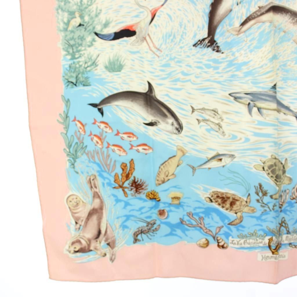 Hermes Carre 90 Precious Lives of the Mediterranean la Vie Precieuse de Scarf — view 4