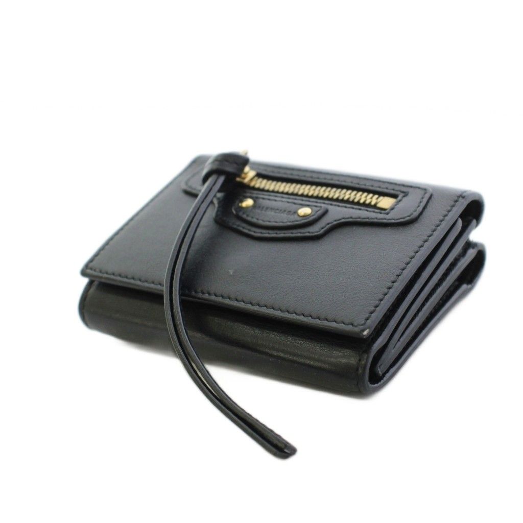 Balenciaga Neo Classic Wallet Trifold Leather Black — view 4
