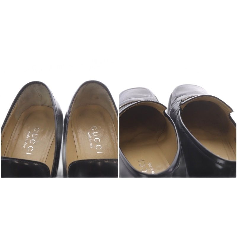 Gucci Loafers Chunky Heel Leather 37c Black — view 7