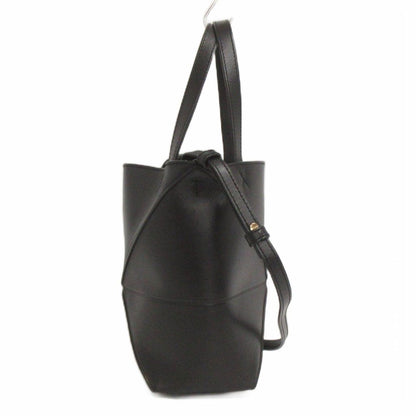 Loewe Puzzle Fold Mini Tote Shoulder 2-Way Logo Shiny Calfskin Black — view 2